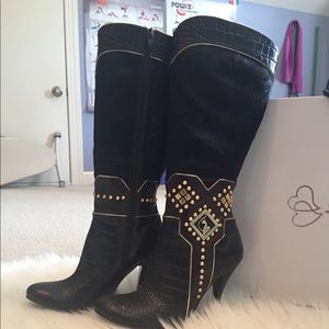 Baby Phat chocolate brown heeled boots